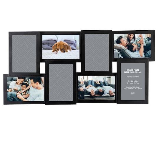 8 Opening Black 4" x 6" Collage Frame by Studio Décor®